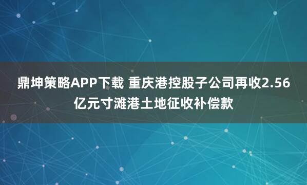 鼎坤策略APP下载 重庆港控股子公司再收2.56亿元寸滩港土地征收补偿款